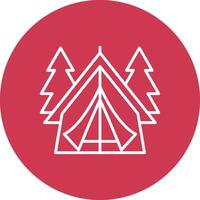 Tent Line Multi Circle Icon vector