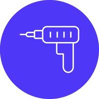 Nail Gun Line Multi Circle Icon vector