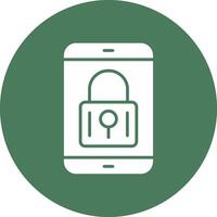 Mobile Security Glyph Multi Circle Icon vector