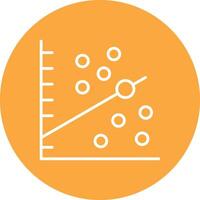 dispersión grafico línea multi circulo icono vector