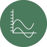 Wave Chart Line Multi Circle Icon vector