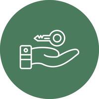 Hand Over Line Multi Circle Icon vector