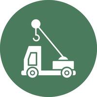 Crane Truck Glyph Multi Circle Icon vector