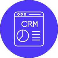 crm línea multi circulo icono vector