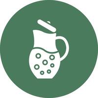 Jug Glyph Multi Circle Icon vector