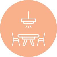 Dinner Table Line Multi Circle Icon vector