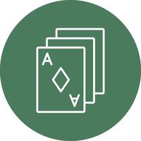 Poker Cards Line Multi Circle Icon vector