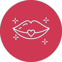 Lips Line Multi Circle Icon vector