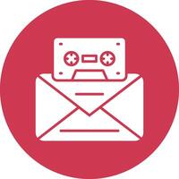 Voice Mail Glyph Multi Circle Icon vector