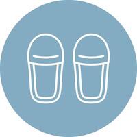 Slippers Line Multi Circle Icon vector