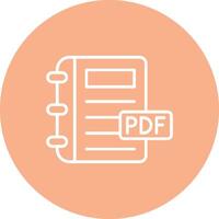 pdf línea multi circulo icono vector