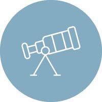 Telescope Line Multi Circle Icon vector