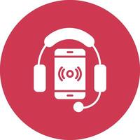 Listening Glyph Multi Circle Icon vector