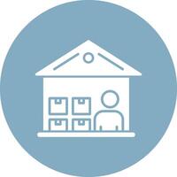 Warehouse Manager Glyph Multi Circle Icon vector