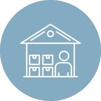 Warehouse Manager Line Multi Circle Icon vector