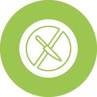 No Knife Glyph Multi Circle Icon vector