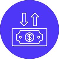 Dollar Bill Line Multi Circle Icon vector