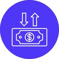 Dollar Bill Line Multi Circle Icon vector