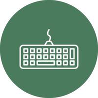 teclado línea multi circulo icono vector