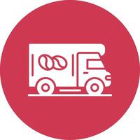 Coffee Truck Glyph Multi Circle Icon vector