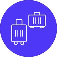 Suitcases Line Multi Circle Icon vector