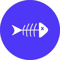 pescado esqueleto glifo multi circulo icono vector