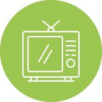 televisión línea multi circulo icono vector