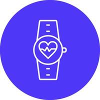 Heart Rate Monitor Line Multi Circle Icon vector