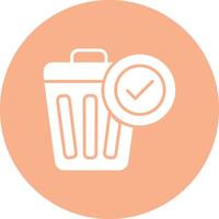 Waste Bin Glyph Multi Circle Icon vector