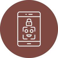 Facial Recognition Line Multi Circle Icon vector
