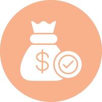 Cash Bag Glyph Multi Circle Icon vector