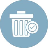 Trash Glyph Multi Circle Icon vector