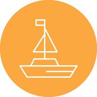 Yatch Line Multi Circle Icon vector