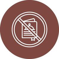 prohibido firmar línea multi circulo icono vector