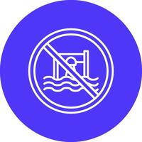 Prohibited Sign Line Multi Circle Icon vector