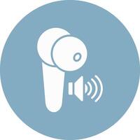 Earbuds Glyph Multi Circle Icon vector