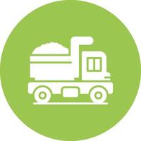 Dump Truck Glyph Multi Circle Icon vector