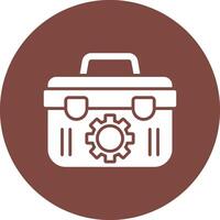 caja de herramientas glifo multi circulo icono vector