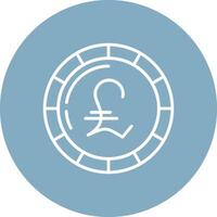 Pound Coin Line Multi Circle Icon vector