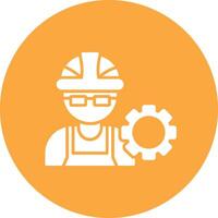 Engineer Glyph Multi Circle Icon vector