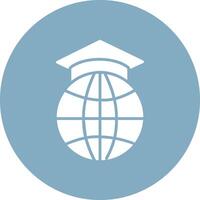 Study Abroad Glyph Multi Circle Icon vector