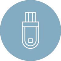 Flash Drive Line Multi Circle Icon vector