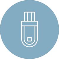 Flash Drive Line Multi Circle Icon vector