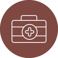 First Aid Kit Line Multi Circle Icon vector