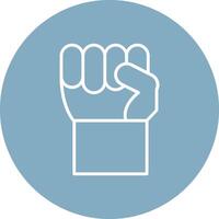 Fist Line Multi Circle Icon vector