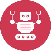 Robot Glyph Multi Circle Icon vector