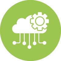 Cloud Computing Glyph Multi Circle Icon vector