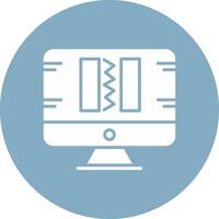 Broken Code Glyph Multi Circle Icon vector