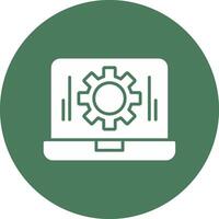 Laptop Glyph Multi Circle Icon vector