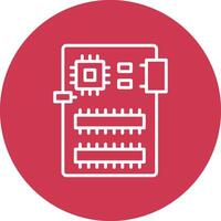 Circuit Board Line Multi Circle Icon vector